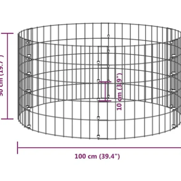 vidaXL Kompost Ø100x50 cm galvaniserat stål - Komposterare