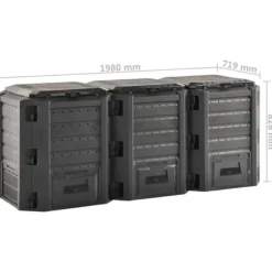 vidaXL Kompostlåda svart 1200 L - Komposterare