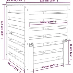vidaXL Kompostlåda vit 63,5x63,5x77,5 cm massiv furu - Komposterare
