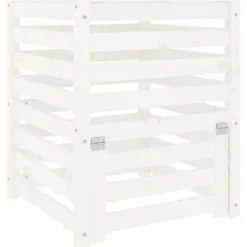 vidaXL Kompostlåda vit 63,5x63,5x77,5 cm massiv furu - Komposterare