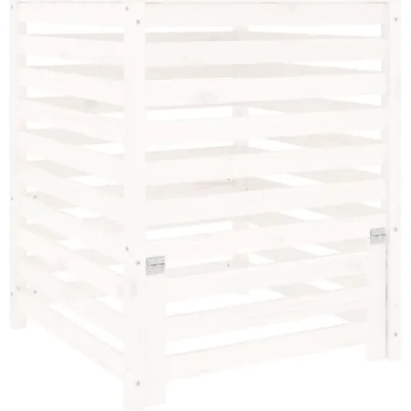 vidaXL Kompostlåda vit 82,5x82,5x99,5 cm massiv furu - Komposterare