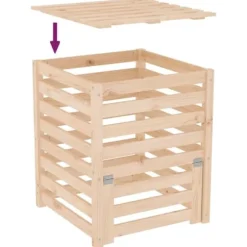 vidaXL Kompostlåda 63,5x63,5x77,5 cm massiv furu - Komposterare