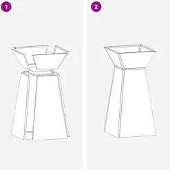 vidaXL Konformad växtställ Vit Plast Stor Dekorativa inläggningar