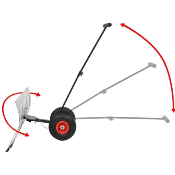 vidaXL Manuell snöplog med hjul 100x44 cm - Snöskyfflar