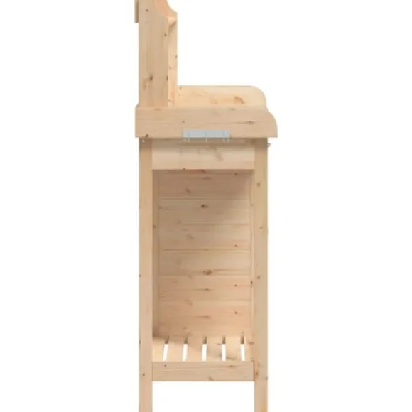 vidaXL Odlingsbänk med skåp 110,5x45x124,5 cm massivt granträ - Växtställ