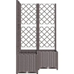 vidaXL Odlingslåda med spaljé brun 80x80x136 cm PP - Krukor & odlingslådor