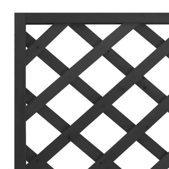 vidaXL Odlingslåda med spaljé svart massivt granträ - Krukor & odlingslådor