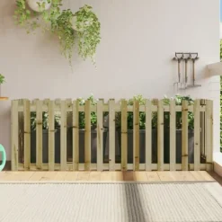 vidaXL Odlingslåda med staket-design 200x50x70 cm impregnerad furu - Krukor & odlingslådor
