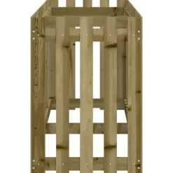 vidaXL Odlingslåda med staket-design 200x50x70 cm impregnerad furu - Krukor & odlingslådor
