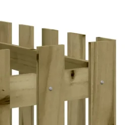 vidaXL Odlingslåda med staket-design 200x50x70 cm impregnerad furu - Krukor & odlingslådor