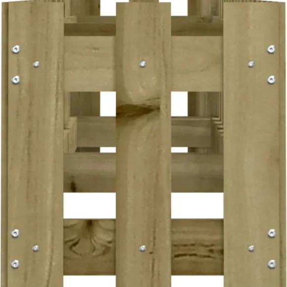 vidaXL Odlingslåda med staket-design 200x30x30 cm impregnerad furu - Krukor & odlingslådor