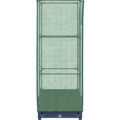 vidaXL Odlingslåda med växthusöverdrag rottinglook 40x40x123 cm