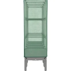 vidaXL Odlingslåda med växthusöverdrag rottinglook 160x40x140 cm