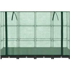 vidaXL Odlingslåda med växthusöverdrag rottinglook 160x40x123 cm