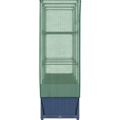 vidaXL Odlingslåda med växthusöverdrag rottinglook 120x40x138 cm