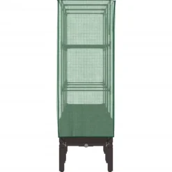 vidaXL Odlingslåda med växthusöverdrag rottinglook 120x40x140 cm