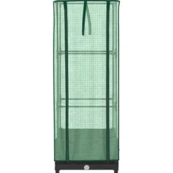 vidaXL Odlingslåda med växthusöverdrag rottinglook 40x40x123 cm