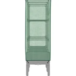 vidaXL Odlingslåda med växthusöverdrag rottinglook 120x40x140 cm