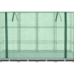 vidaXL Odlingslåda med växthusöverdrag rottinglook 160x40x123 cm