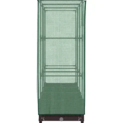 vidaXL Odlingslåda med växthusöverdrag rottinglook 120x40x123 cm