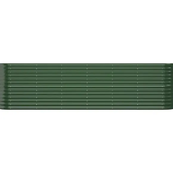 vidaXL Odlingslåda pulverlackerat stål 260x40x68 cm grön - Krukor & odlingslådor