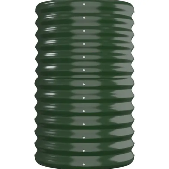 vidaXL Odlingslåda pulverlackerat stål 260x40x68 cm grön - Krukor & odlingslådor