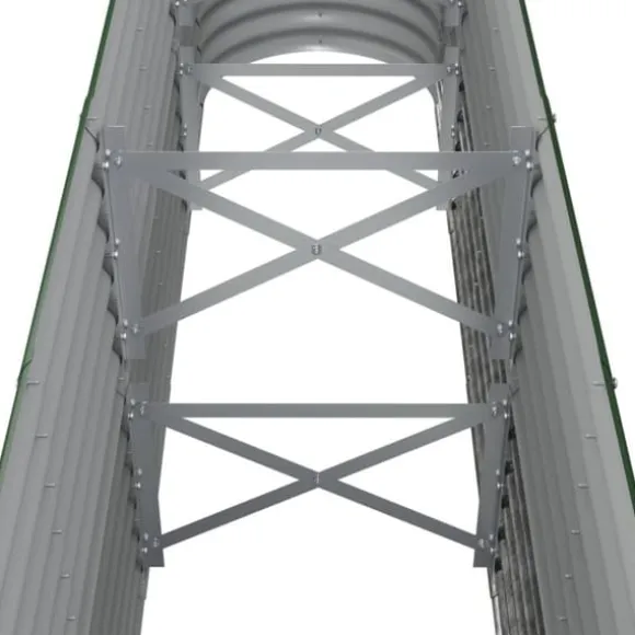 vidaXL Odlingslåda pulverlackerat stål 260x40x68 cm grön - Krukor & odlingslådor