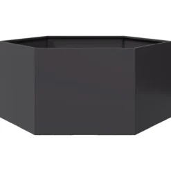 vidaXL Odlingslåda svart sexkantig 104x90x45 cm stål