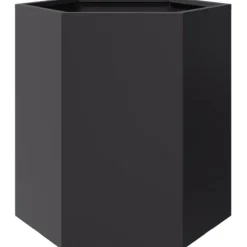 vidaXL Odlingslåda svart sexkantig 46x40x45 cm stål