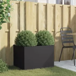 vidaXL Odlingslåda svart 62x47x46 cm kallvalsat stål - Krukor & odlingslådor