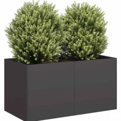 vidaXL Odlingslåda svart 80x40x40 cm kallvalsat stål