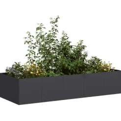 vidaXL Odlingslåda svart 200x80x40 cm stål