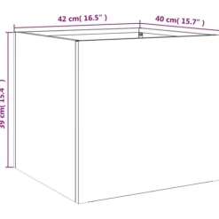 vidaXL Odlingslådor 2 st svart 42x40x39 cm kallvalsat stål - Krukor & odlingslådor