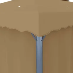 vidaXL Paviljong med draperi 4x3 m taupe aluminium - Partytält & paviljoner