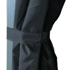 vidaXL Paviljong med gardin & ljusslinga LED 3x3 m antracit aluminium - Partytält & paviljoner