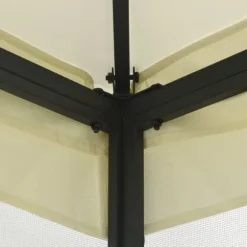 vidaXL Paviljong med nät 300x400x265 cm gräddvit - Partytält & paviljoner