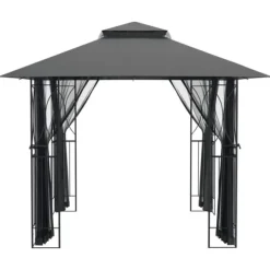 vidaXL Paviljong med sidoväggar antracit 300x300x270 cm stål - Partytält & paviljoner