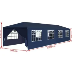 vidaXL Paviljong 3x12 m blå - Partytält & paviljoner