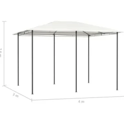 vidaXL Paviljong 3x4x2,6 m gräddvit 160 g/m² - Partytält & paviljoner