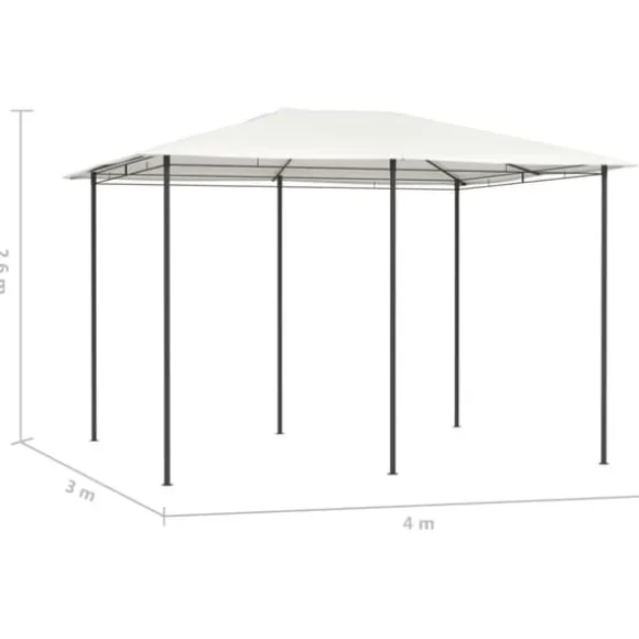 vidaXL Paviljong 3x4x2,6 m gräddvit 160 g/m² - Partytält & paviljoner