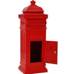 vidaXL Pillar Mailbox Vintage Rostskyddad Aluminium Röd