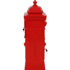 vidaXL Pillar Mailbox Vintage Rostskyddad Aluminium Röd