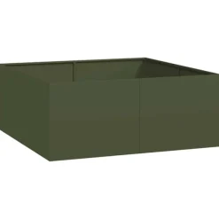 vidaXL Planteringskärl olivgrön 100x100x40 cm stål