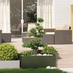 vidaXL Planteringskärl olivgrön 100x100x40 cm stål