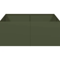 vidaXL Planteringskärl olivgrön 100x100x40 cm stål