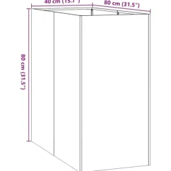 vidaXL Planteringskärl 40x80x80 cm rostfritt stål