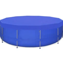 vidaXL Poolöverdrag PE runt 460 cm 90 g/m² - Poolskydd