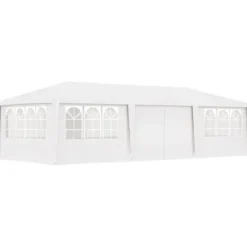 vidaXL Professionellt partytält med väggar 4x9 m vit 90 g/m² - Partytält & paviljoner
