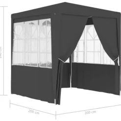 vidaXL Professionellt partytält med väggar 2x2 m antracit 90 g/m² - Partytält & paviljoner