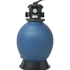 vidaXL Sandfilter och 6-vägsventil blå 460 mm